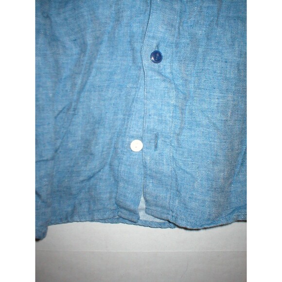 New Mens NWT Designer Norse Projects Eske Linen Shirt S Small Blue Europe Long - Picture 4 of 8
